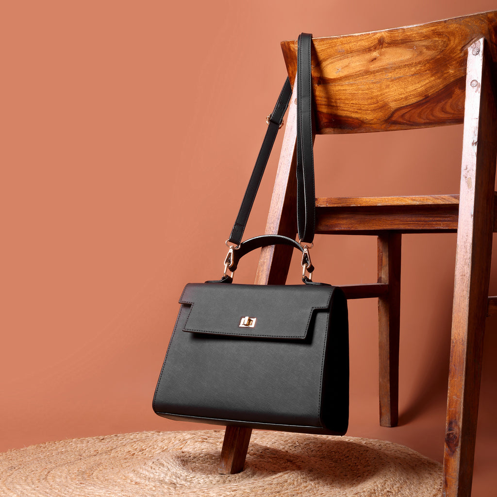 The Metropolitan Top Handle Bag Black