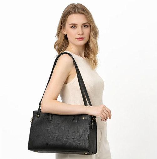 Aurélia Structured Black Tote bag
