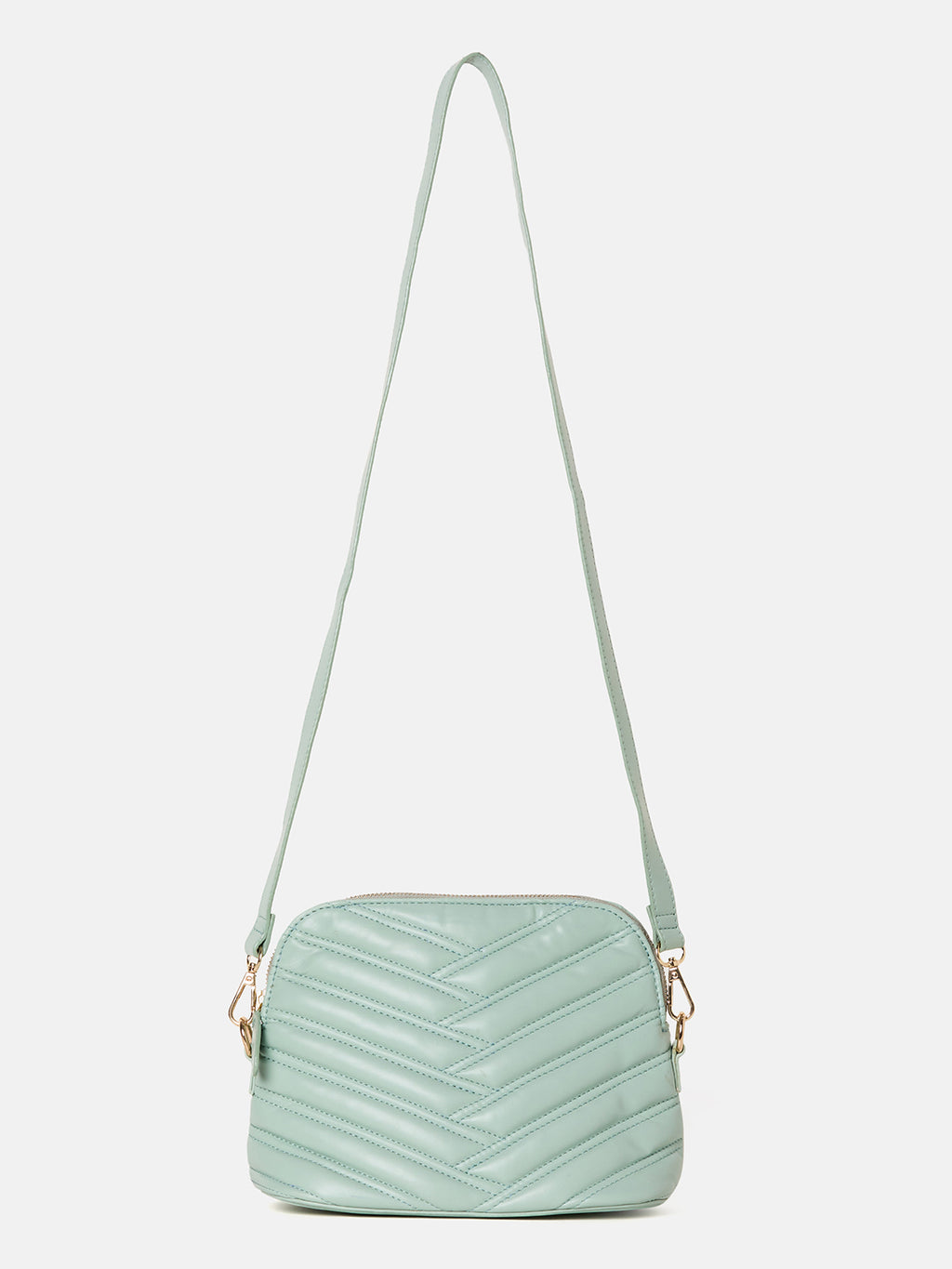 Quilted sling bag Green