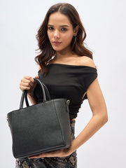 Shell hand-held bag Black