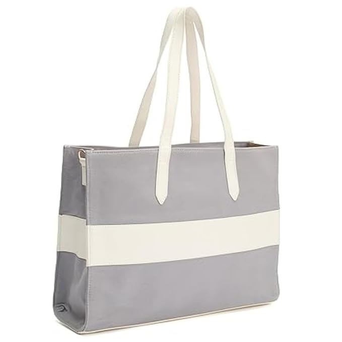 Grey color-block Tote Bag