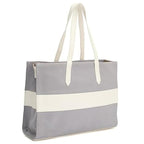 Grey color-block Tote Bag