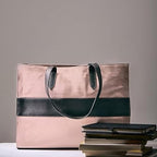 Pink color-block Tote Bag