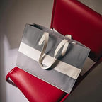 Grey color-block Tote Bag