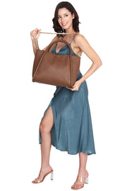 Emily Tote Handbag - Brown