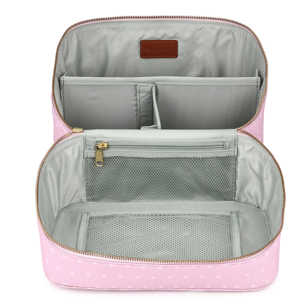 Light Pink Medium Cosmetic Organiser - Asterisk