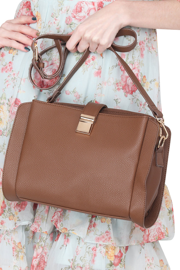 Martina Satchel Bag - Brown