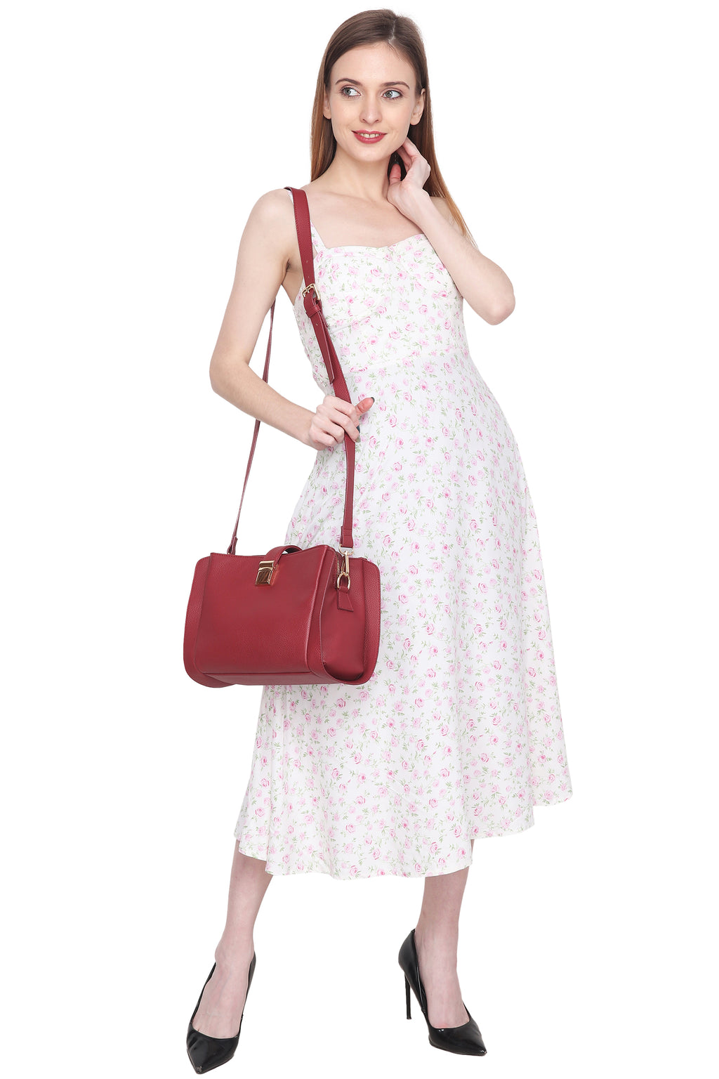 Martina Satchel Bag - Red