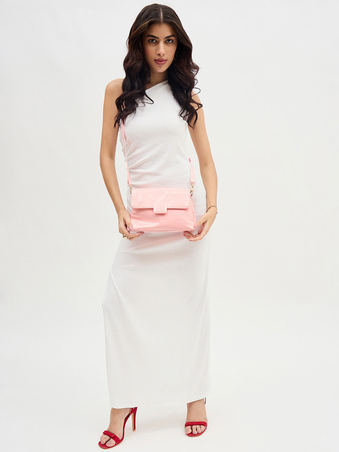Radiant Pink Patent Crossbody Bag