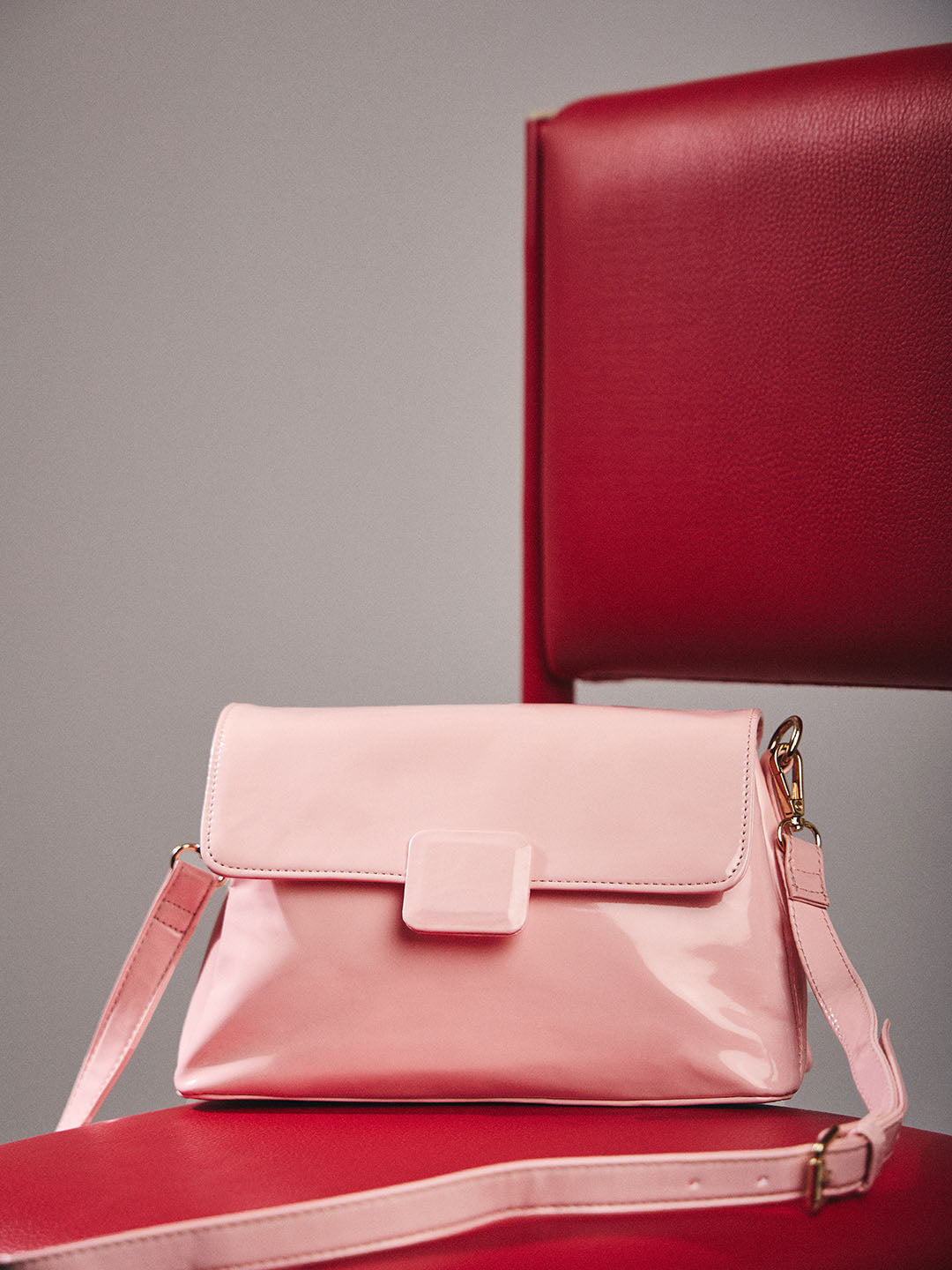 Radiant Pink Patent Crossbody Bag