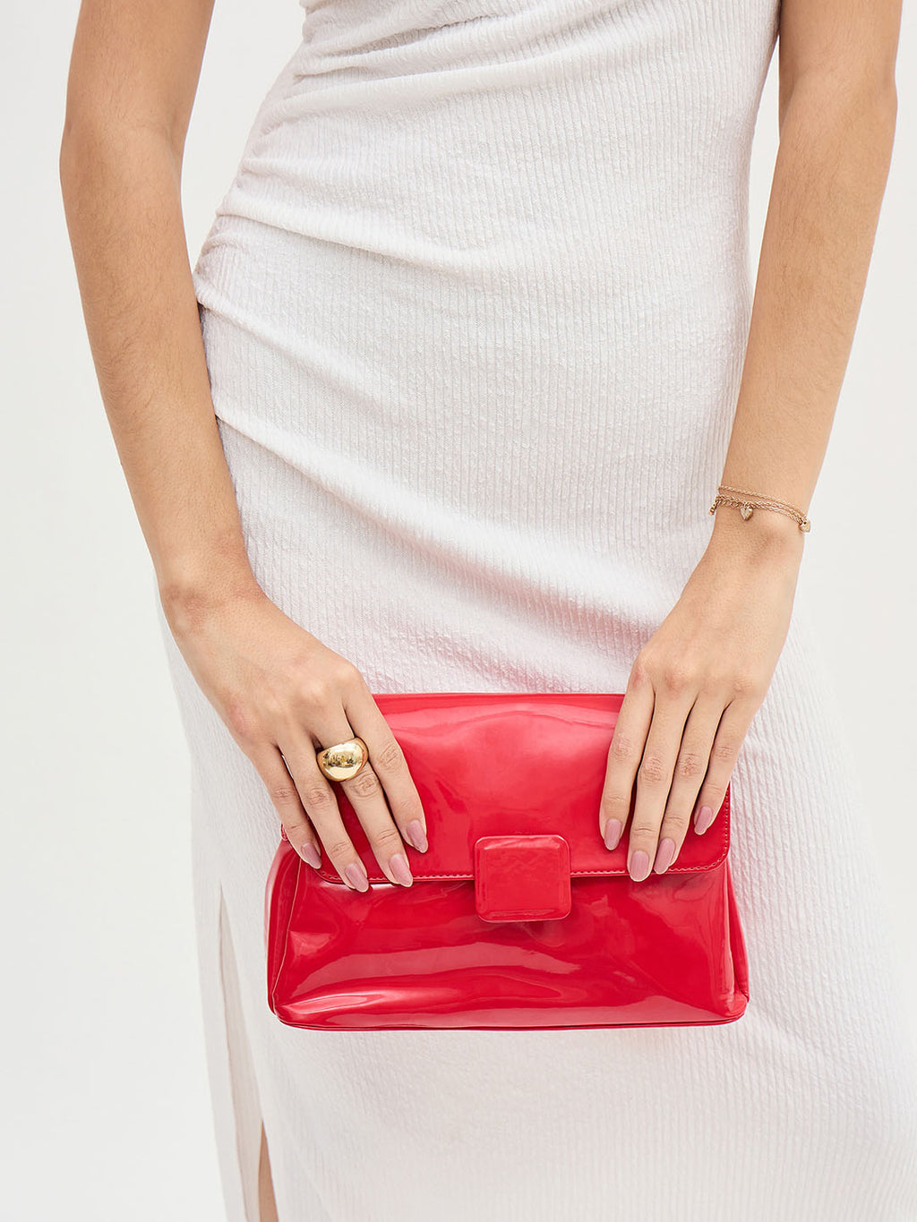 Radiant Red Patent Crossbody Bag