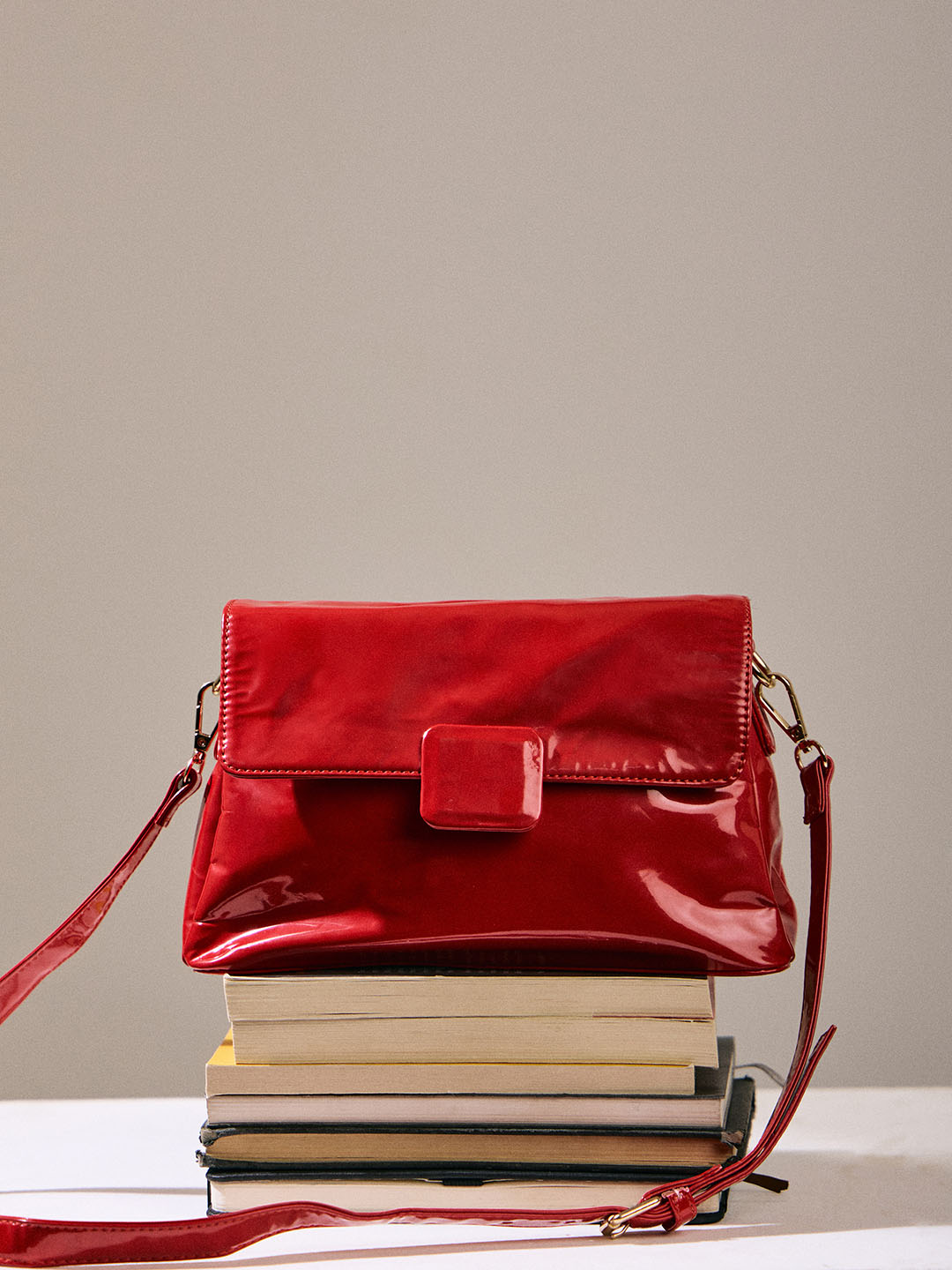 Radiant Red Patent Crossbody Bag
