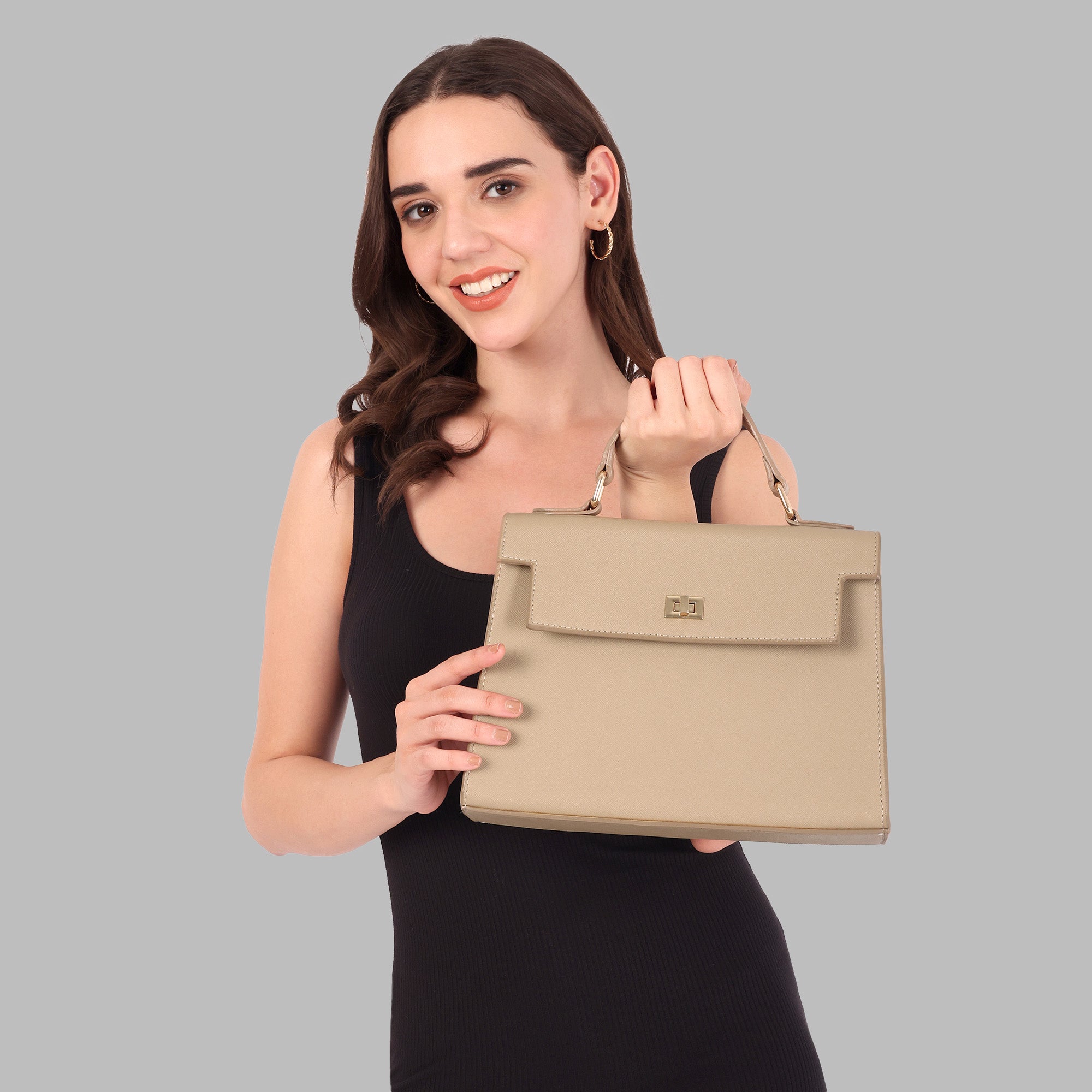 The Metropolitan Top Handle Bag Beige
