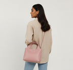 Pink Vegan Leather Hobo Bag